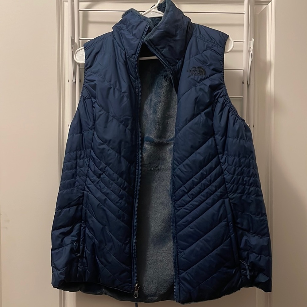 Reversible fuzzy North Face vest
